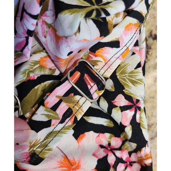 New Women's Tankini Swimsuit Top Size 8 Adjustable Straps Ruffle Tropical Flower - Picture 8 of 12